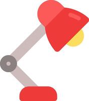 A red lamp with a yellow bulb on it vector