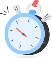 A stopwatch with a red arrow pointing to the right vector
