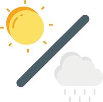 A sun and a cloud with a raindrop vector