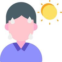A man with a sun on his face and a tear on his face vector