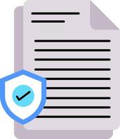 A document with a shield and a check mark vector