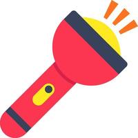A red flashlight with a yellow light vector