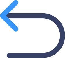 A blue arrow pointing down on a white background vector