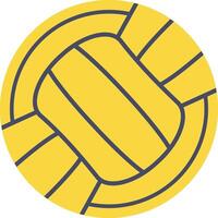 A volleyball ball in a yellow and blue circle vector