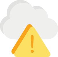 A yellow caution sign with a cloud in the background vector