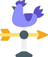 A purple bird with an arrow on top of a wind vane vector