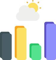 A graph with a cloud and a sun vector