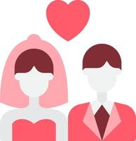 A couple is standing in front of a heart vector