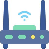 A wifi router icon with a blue background vector