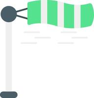 A green and white striped flag on a pole vector