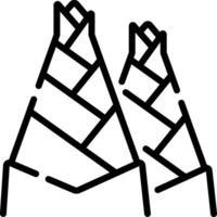 Two teepees on a hillside with a white background vector