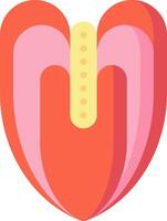 A heart shaped flower with a yellow center vector