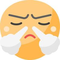 A cartoon of a person with a cold nose vector