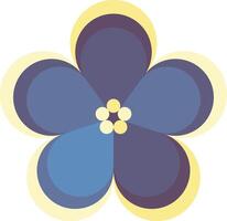 A blue flower with yellow centers on a white background vector