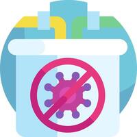 A trash can with a sign that says no virus vector
