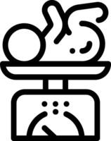 A black and white illustration of a scale with a person on it vector