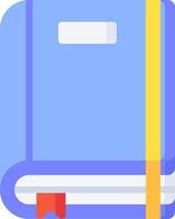 A blue notebook with a yellow ribbon vector
