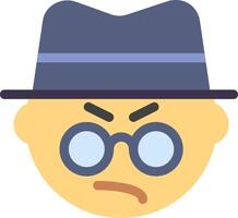 A cartoon man wearing a hat and glasses vector