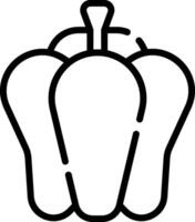 A black and white outline of a pepper vector
