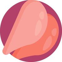 A pink and purple heart shaped object in a circle vector