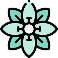 A green flower with a white center vector