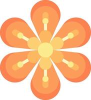 An orange flower with many petals on it vector