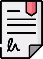A document with a red ribbon and a pen vector