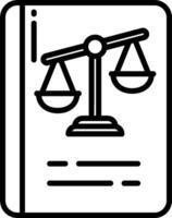 A black and white icon of scales of justice vector