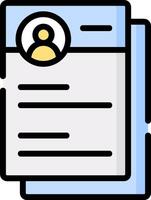 A resume with a person on it vector