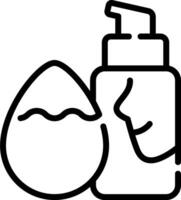 A bottle of lotion and an egg vector