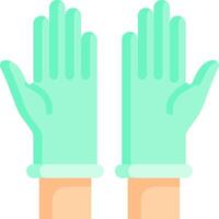 Two hands with green gloves on a white background vector