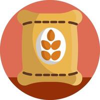 A bag of wheat with a wheat stalk on it vector