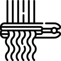 A black and white illustration of a machine with a wire vector