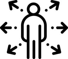 A person surrounded by arrows vector