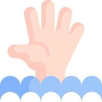 A hand reaching out to the surface of the water vector