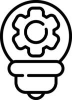 A light bulb with gears inside it vector