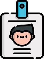 A person with a blue badge on a white background vector
