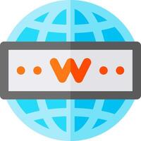 The w word on a globe vector