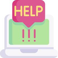 Help icon on laptop vector