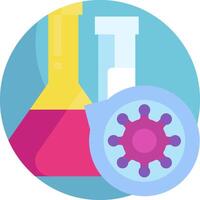 A flat icon of a laboratory flask and a test tube vector