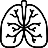 Lungs outline icon vector