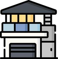 A house with a garage and a window vector