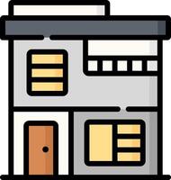 A building with a door and windows vector