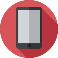 A flat design of a smartphone on a red background vector