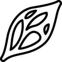 A black and white outline of a leaf vector