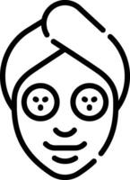 A black and white icon of a person with a towel on their head vector