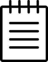 A black and white icon of a notepad vector