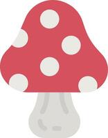 A red and white mushroom with polka dots vector