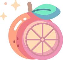 An orange slice with a slice of lemon vector