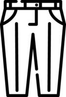 A black and white outline of a pair of pants vector
